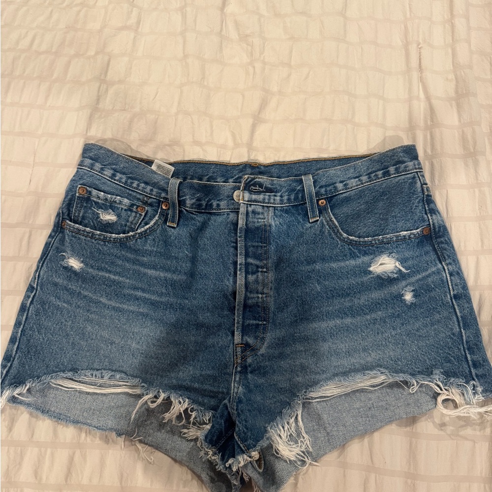 Levi's Blue Jean Shorts Distressed Vintage Style